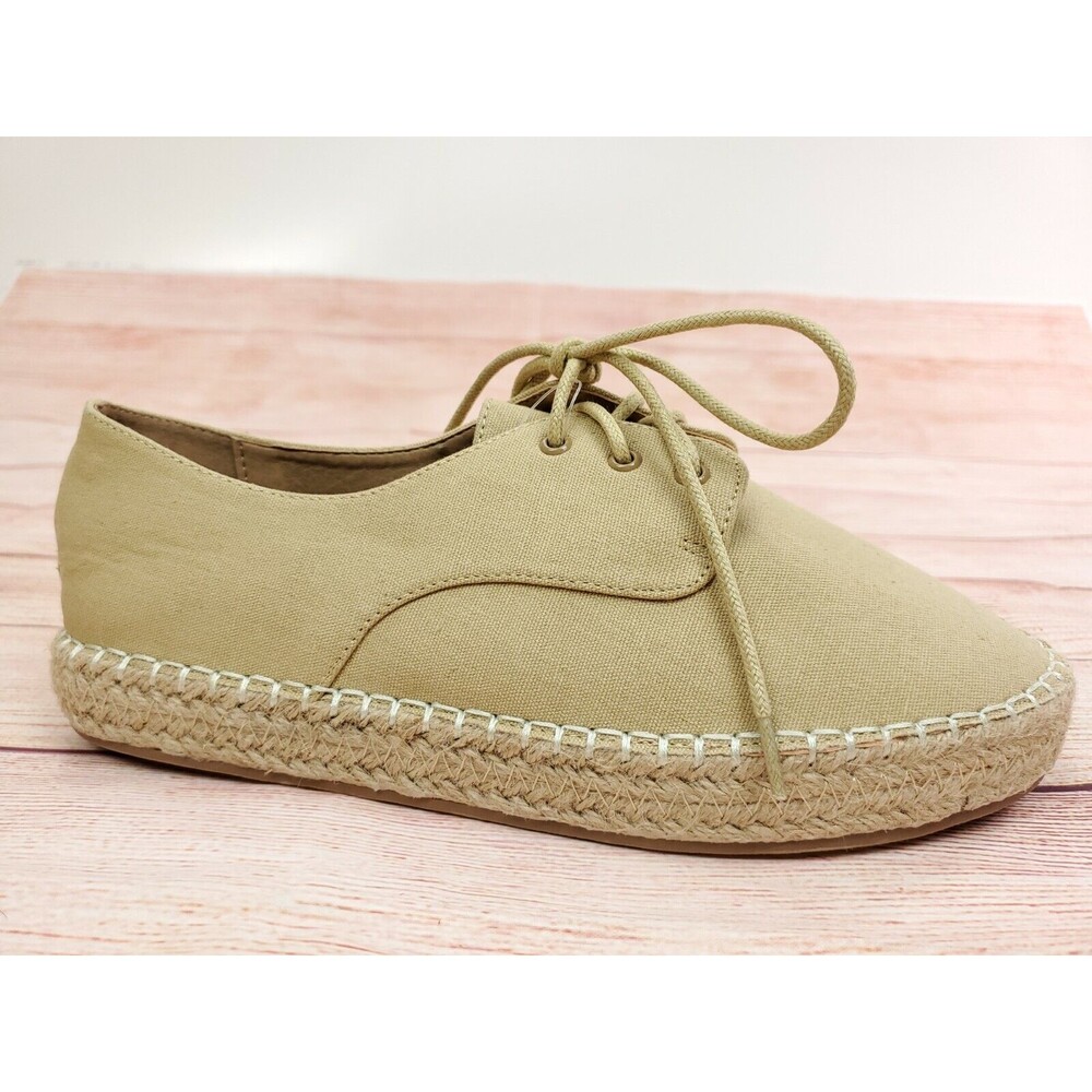 Charlotte Russe Canvas Slip-on Shoes Flats New Sz 8 Raquel Tan